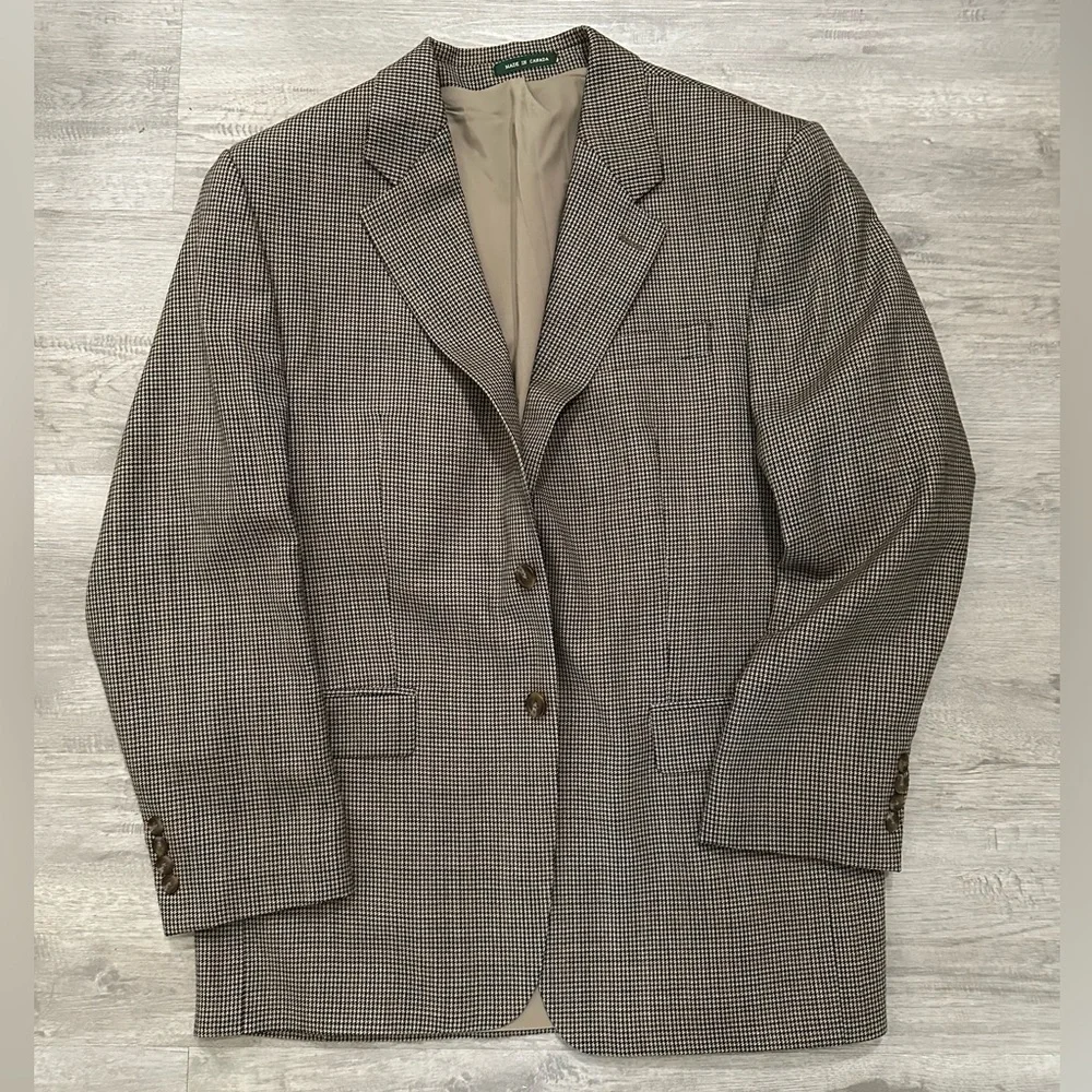 Lauren Ralph Lauren Classic Men's houndstooth Blazer Sz L wool classic timeless